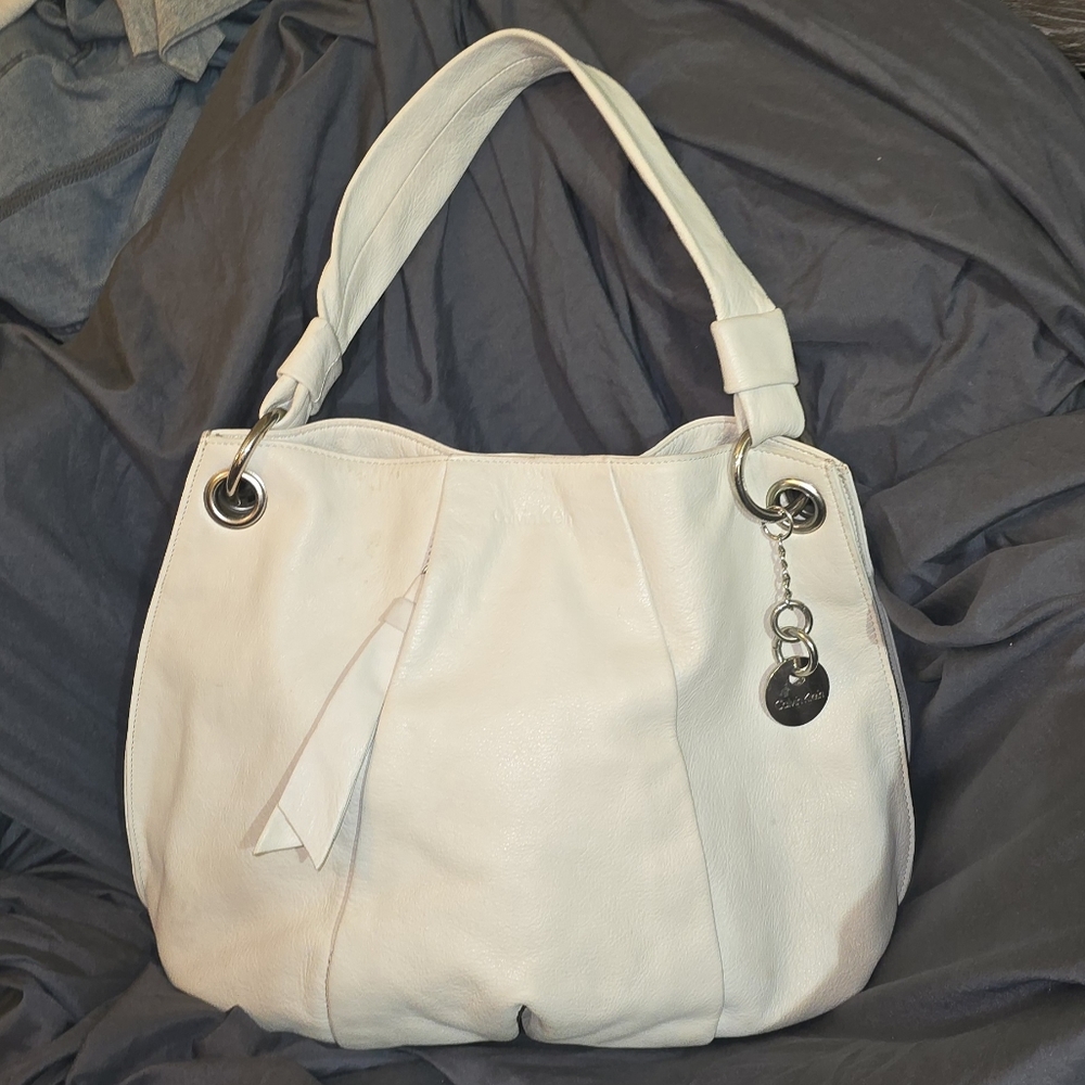 Calvin Klein White Hobo Bag